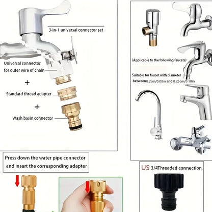 Expandable High-Pressure Car Wash Hose with Spray Gun Set for Outdoor Watering and Irrigation