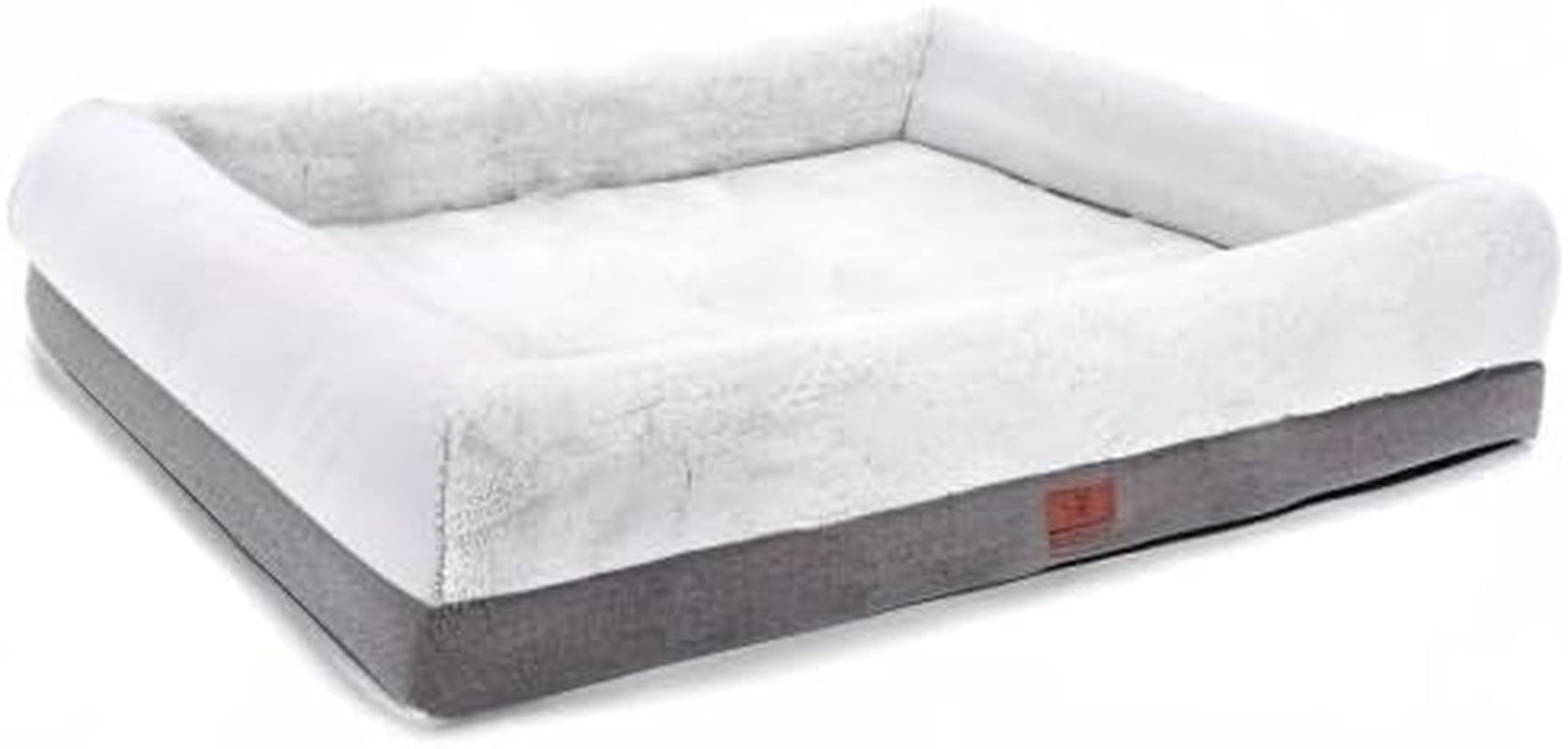 Orthopedic Medium Dog Bed with Bolster Sides, Removable Washable Cover, Non-Skid Base, Egg Foam Couch for Comfortable Sleeping, 31 x 25 Inches, Gray