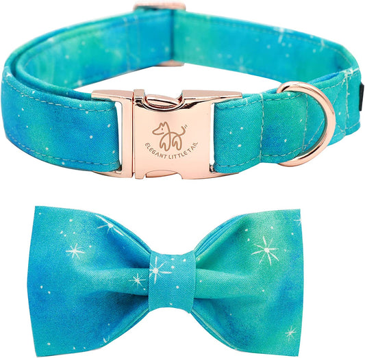 Adjustable Soft Bow Tie Dog Collar for Small Dogs - Comfortable and Colorful Design