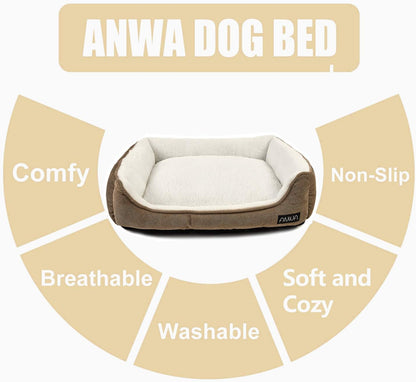 Premium Square Dog Bed - Machine Washable and Comfort-Designed for Medium Breeds