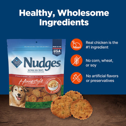 Nudges Homestyle Natural Dog Treats with Real Chicken, 16 oz Bag