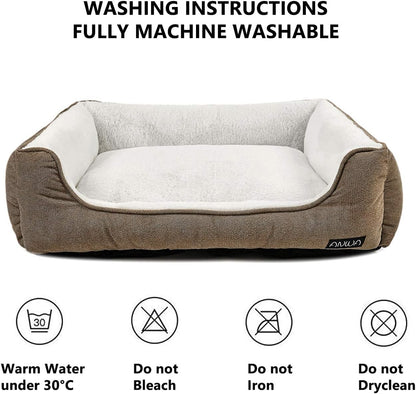 Premium Square Dog Bed - Machine Washable and Comfort-Designed for Medium Breeds