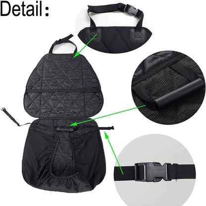 Premium Waterproof Dog Seat Covers for Cars, Trucks, and SUVs - Heavy-Duty 600D Fabric, Non-Slip Backing, Hammock Style, Black, Set of 2