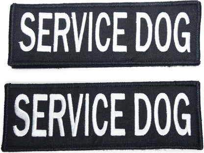 Service Dog Harness Patches | Velcro-Backed Embroidered Patches for Vests | Do Not Pet, Dog in Training, Service Dog, Emotional Support | Removable Hook and Loop Design