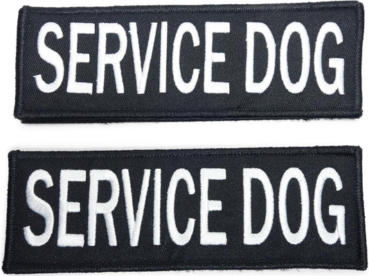 Service Dog Harness Patches | Velcro-Backed Embroidered Patches for Vests | Do Not Pet, Dog in Training, Service Dog, Emotional Support | Removable Hook and Loop Design