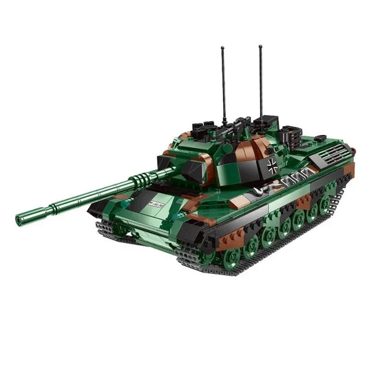 Germany WW2 Leopard 1 Main Battle Tank Model - Educational Building Blocks Set for Military Enthusiasts and Gift for Boys